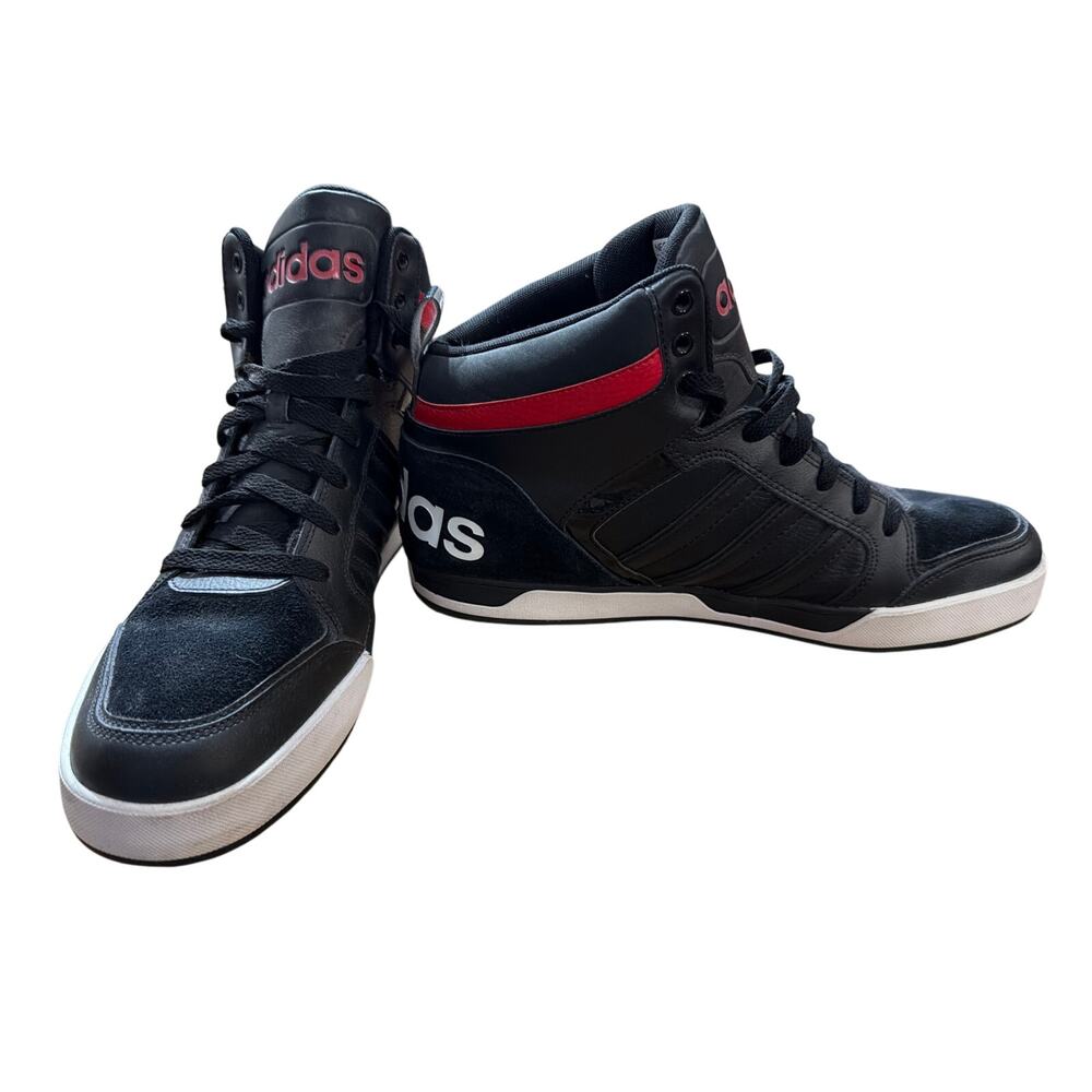 Adidas Mens NEO Raleigh Sneaker Men's Size 12 Red Black Mid Lace-Up Shoes